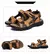 Sandálias masculinas de couro genuíno atualizadas, sapatos de trekking ao ar l na internet