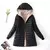 Cardigan com zíper sólido emendado roupas femininas parkas com capuz manga lon - comprar online
