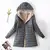 Cardigan com zíper sólido emendado roupas femininas parkas com capuz manga lon - comprar online