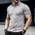 Camisa polo coreana Slim Fit de manga curta masculina, gola algodão de seda, po - Detalhe Certo