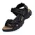 Sandálias masculinas de couro genuíno atualizadas, sapatos de trekking ao ar l