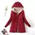 Cardigan com zíper sólido emendado roupas femininas parkas com capuz manga lon - comprar online