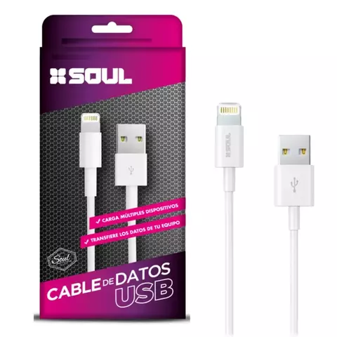CABLE DATOS SOUL USB LIGHTNING 1MT