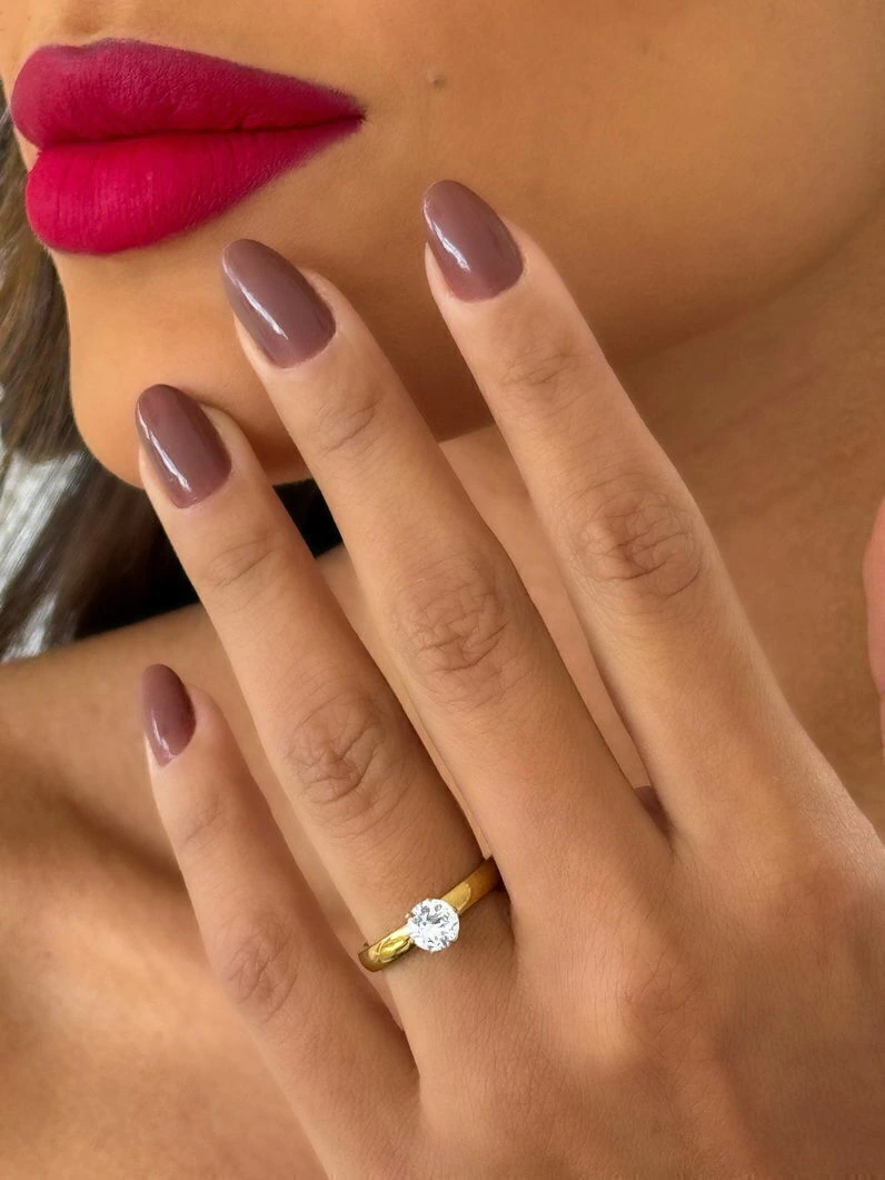 Anel de Aço Inoxidavel Folheado a Ouro 18k Grande Cistal