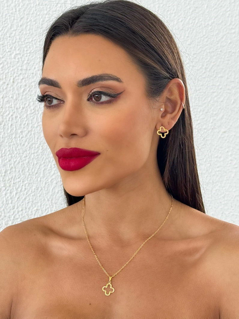 Conjunto Folheado a Ouro 18k Inspiração Vg. Vazada