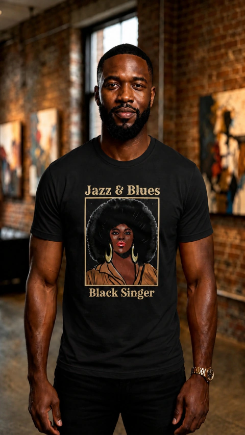 Camisa Black singer Blues and Jazz