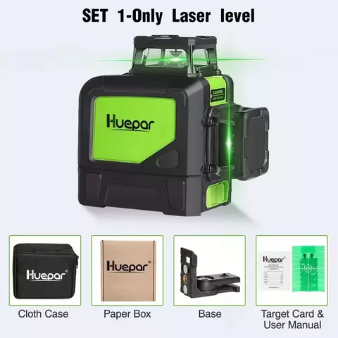Huepar kit de nível laser de linha cruzada autonivelante de feixe verde 2D de 8