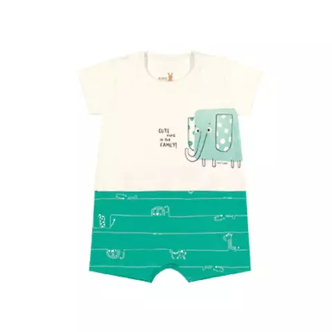 Macaquinho Banho de Sol Branco Kiko Baby 12107 Verde - comprar online