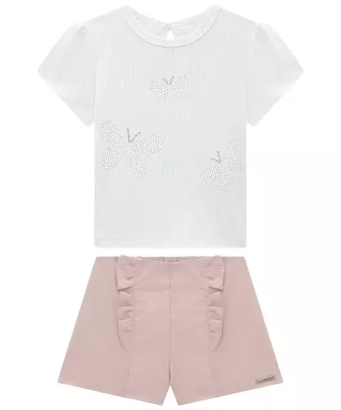 Conjunto infantil menina Nina Go 3.244.026 branco verão - comprar online