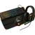 Kit Gamer Teclado Semi-mecânico RGB, Mouse RGB, MousePad LED Preto, Mousepad Mundo, Headphone Fone