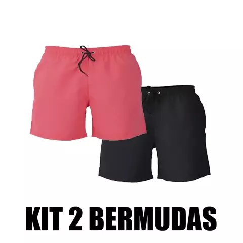 Kit 2 Bermudas Shorts Masculina Swin Moda Praia Cores Fortes Tactel Lisa do P ao