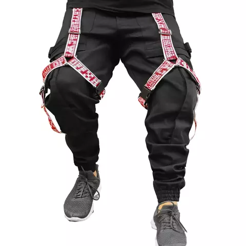 Calça Jogger PRETA Masculina New Combat Tracks RED