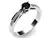 Anel De Prata Zircônia Negra 3,5 Mm 950 - loja online