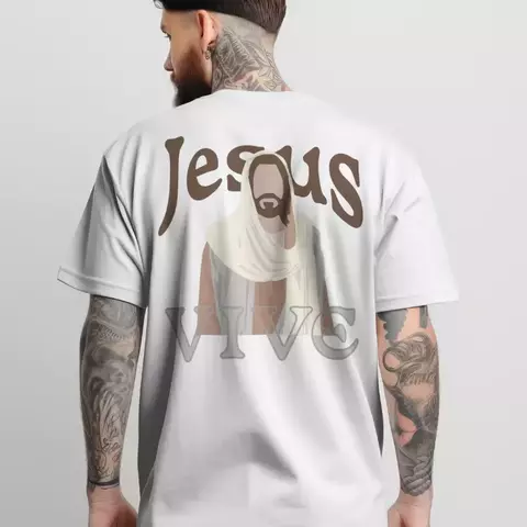 JESUS VIVE - Blusa Over Masculina - comprar online