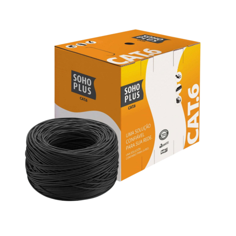 Cabo Rede Cat6 Furukawa Soho Plus U/UTP Preto 305m Cmx