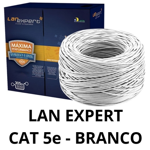Cabo Rede Cat5e Lan Expert UTP Branco 100% Cobre 305m UV
