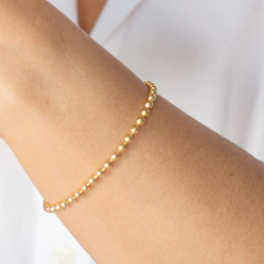 Pulseira esferas com banho de ouro 18k