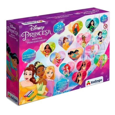 JOGO DE MEMÓRIA PRINCESAS 24 PEÇAS XALINGO