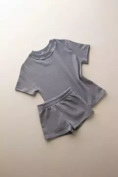 CONJUNTO MALHA TEXTURIZADA BLOCK - OVERSIZED - CINZA