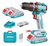 Taladro Percutor Atornillador Inalámbrico Brushless Total 20v Con Maletín, 2 Baterías Y Cargador