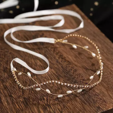 Headband de Flores em Metal Dourado – Acessório de Cabelo para Noiva