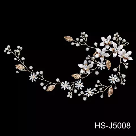 Tiara de Flores Artesanal para Noiva – Headband com Pérolas Elegante