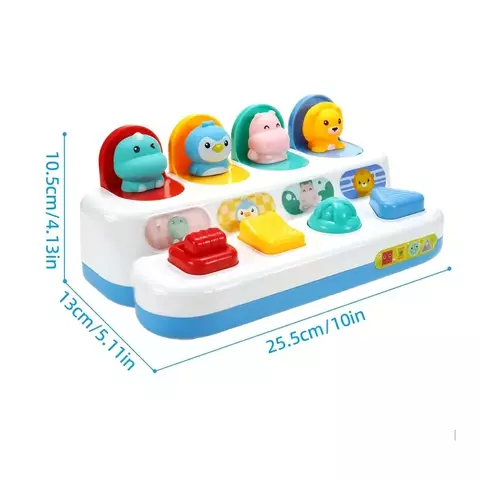 Caixa Sensorial Pop-Up – Animais e Botões Educativos para Bebês 6+ Meses