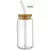 Copo de Vidro com Tampa de Bambu e Canudo – 350ml/550ml na internet