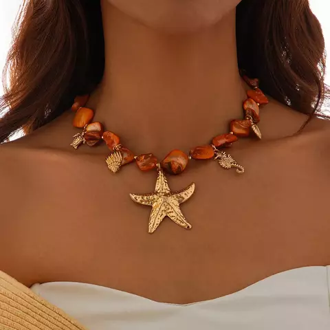 Choker Feminino Praia Verão – Estilo Boêmio com Concha