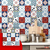 Papel De Parede Azulejos Azul Vermelho Adesivo Antimofo - comprar online