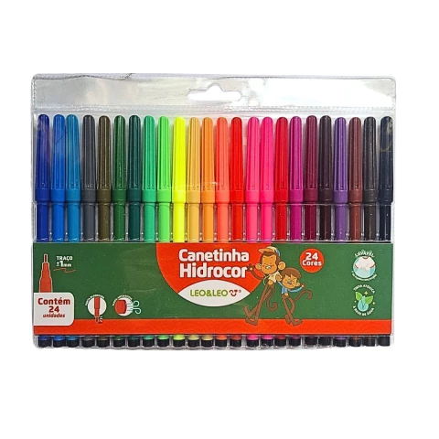 Caneta Colorida Hidrocor 24 cores Leo&Leo
