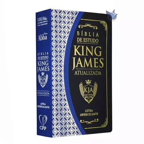 Bíblia de Estudo King James KJA Capa PU Preto e Azul