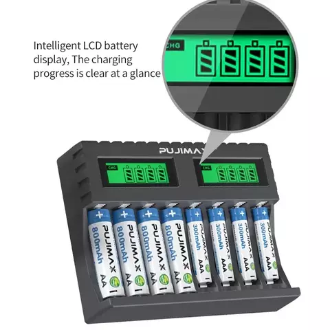 PUJIMAX-Carregador de Bateria Recarregável, Proteção contra Curto Circuito, D