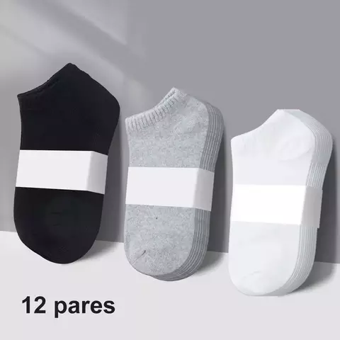 Kit com 12 Pares de Meias Masculinas - Conforto e Durabilidade para o Dia a Dia