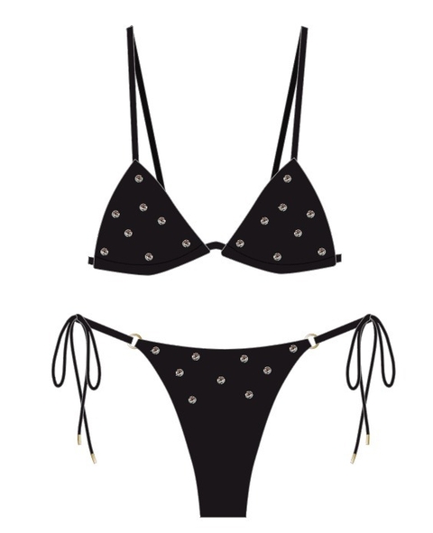 BIQUÍNI CORTININHA PRETO COM BRILHO - bio - comprar online