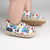 Beqeuewll bebê menino menina sapatos tênis recém-nascidos sapatos de caminhada dinossauro impressão casual deslizamento em primeiro walker sapatos - comprar online