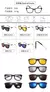 Óculos de sol quadrados com clipe magnético, 5 lentes, masculino, polarizado,