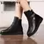 Sólido preto novas mulheres marca de luxo designer botas de neve metal clássic - comprar online
