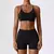 Seamless Yoga Gym Fatos com Shorts para Mulheres, Top Curto, Sexy Bra, Calças R - loja online