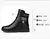 Imagem do Botas femininas de couro 2024 inverno grosso lã forrado botas de neve de couro
