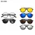 Óculos de sol quadrados com clipe magnético, 5 lentes, masculino, polarizado, na internet