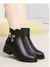 Botas de couro de strass para mulheres, sapatos de salto baixo cabeça redonda, na internet