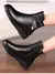 Botas femininas de couro 2024 inverno grosso lã forrado botas de neve de couro - comprar online