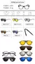 Óculos de sol quadrados com clipe magnético, 5 lentes, masculino, polarizado,