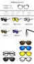 Óculos de sol quadrados com clipe magnético, 5 lentes, masculino, polarizado,