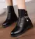 Sólido preto novas mulheres marca de luxo designer botas de neve metal clássic - loja online