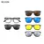 Óculos de sol quadrados com clipe magnético, 5 lentes, masculino, polarizado, - BC SHOP ONLINE