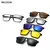 Óculos de sol quadrados com clipe magnético, 5 lentes, masculino, polarizado,