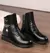 Sólido preto novas mulheres marca de luxo designer botas de neve metal clássic - loja online