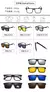 Óculos de sol quadrados com clipe magnético, 5 lentes, masculino, polarizado,